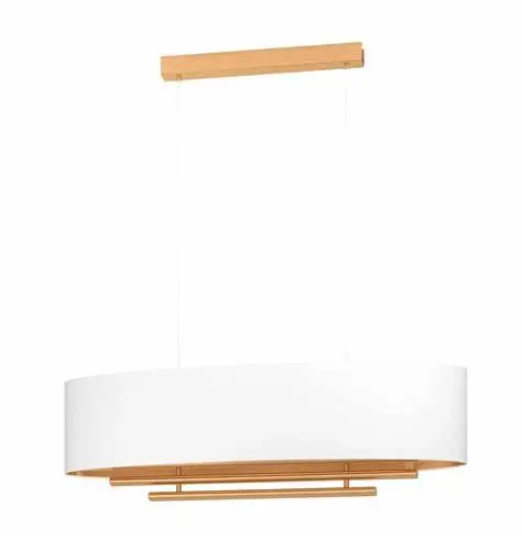 Suspension 4 lampes E27 plomb brossé/blanc Pinetara - Eglo