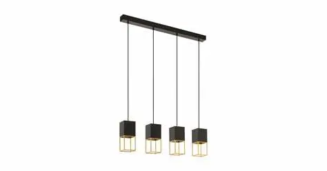 Pendant 4 spotlights GU10 black/gold Montebaldo - Eglo