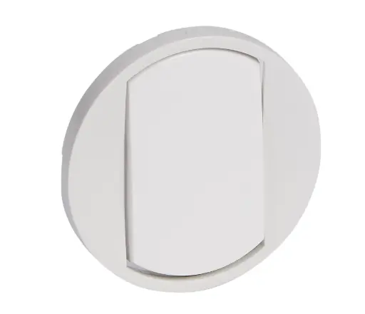 [LEG068001] Enjoliveur large Céliane blanc, interrupteur/va-et-vient/poussoir Soft - Legrand