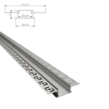 [VT3359] Aluminium profile with diffuser for LED strip, 2000x61.5x14 mm, silver - V-TAC