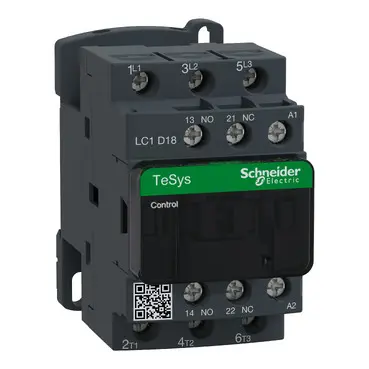 [SC_LC1D18Q7] Contacteur TeSys D 3P AC3 18A 440V, bobine 380V CA - Schneider