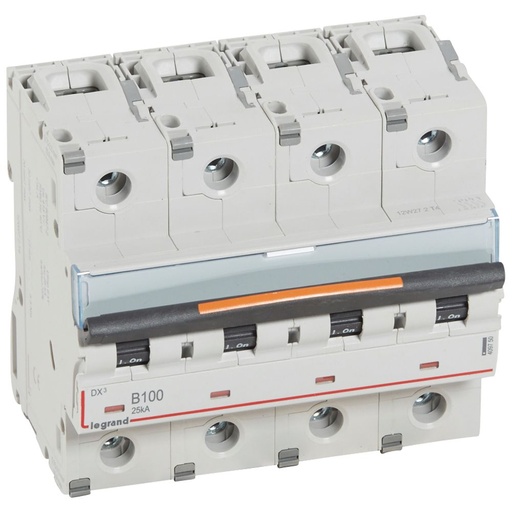 [LEG409750] Disjoncteur DX³ 4P 100A courbe B 25 kA - Legrand