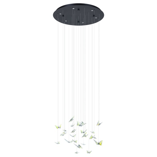 [390435] Suspension LED 6 lampes noir/papillons Adrados - Eglo
