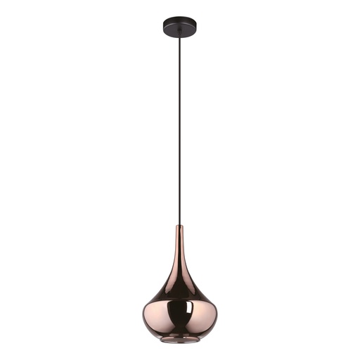 [390438] Suspension 1 lampe E27 noir/cuivre Almoster - Eglo