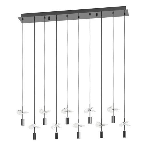 [390494] Suspension LED CCT 10 lampes nickel/nickel clair Comareira - Eglo