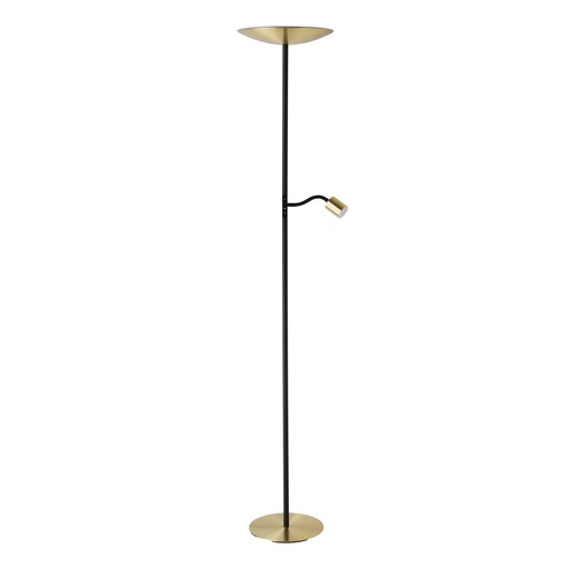 [901979] Lampadaire LED avec lampe de lecture noir/laiton brossé Conivarino - Eglo
