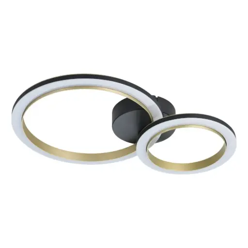 [901791] Plafonnier LED 420x300 noir/laiton 3000K Calliera - Eglo