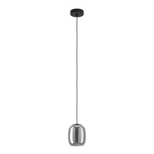 [901722] Suspension 1 lampe E27 noir/gris transparent Ciampino - Eglo