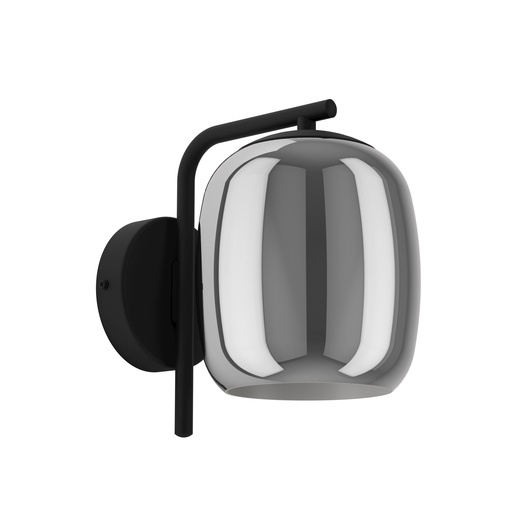 [901723] Applique 1 lampe E27 noir/gris transparent Ciampino - Eglo