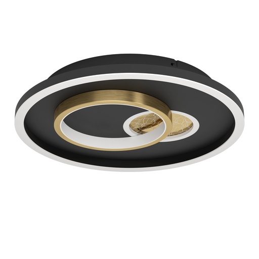 [901244] Plafonnier LED Ø380 noir/doré Tiriolo - Eglo
