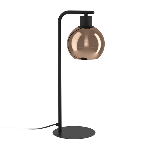 [390389] Lampe à poser 1 lampe E27 noir/cuivre transparent Cordoba - Eglo