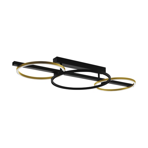 [390086] LED ceiling light black/gold Lanacera - Eglo
