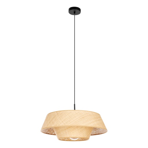 [44096] Pendant 1 lamp E27 raffia shade/black Marford - Eglo