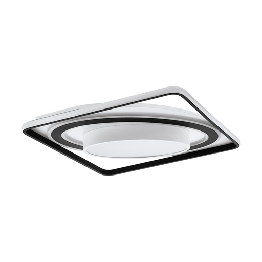 [39849] Plafonnier LED CCT 460x460 blanc/noir Benalauri - Eglo