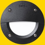 [FU 2C2 000 AYG1K] Outdoor wall light Leti 100 round with grille, black, opal diffuser, LED GX53 3W - Fumagalli