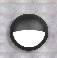 [FU 2R3 000 AYE27PK] Outdoor wall light Lucia EL black, opal diffuser, E27, pink backlight - Fumagalli