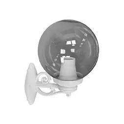 [FU G30 131 WXE27] Outdoor wall light Bisso/Globe 300 white, transparent diffuser, E27 - Fumagalli