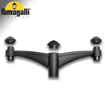 [FU 000.A20.A0] Midipilar System bollard 2 lanterns, black - Fumagalli
