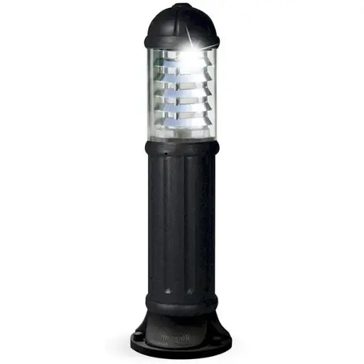 [FU D15.554.AXE27FR] Borne extérieure Sauro 800 noir, diffuseur clair, E27, grille résine - Fumagalli