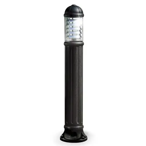 [FU D15.555.AXE27FR] Borne extérieure Sauro 1100 noir, diffuseur clair, E27, grille résine - Fumagalli