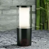 [FU DR1.573.AXL1K] Borne extérieure Carlo 250 noir, diffuseur clair, LED GU10 6W CCT (kit) - Fumagalli