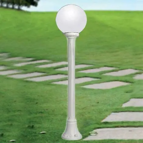 [FU G25.151.WYV1K] Outdoor wall light Mizar/Globe 250 white, opal diffuser, LED E27 A60 8.5W CCT (kit) - Fumagalli