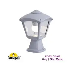 [FU T20.114.LXE27] Applique extérieure Disma/Roby gris, diffuseur clair, E27 - Fumagalli