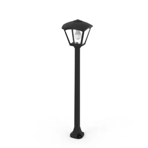 [FU T20.242.AXF1R] Applique extérieure Giaffa/Roby noir, diffuseur clair, LED E27 filament 6W 2700K - Fumagalli