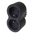 [LEG049432] Multiprise 2x2P+T standard frontale, noir - Legrand