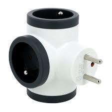 [LEG049435] Multiprise 3x2P+T latérale, blanc/noir - Legrand