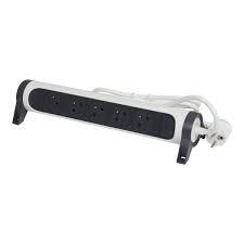 [LEG049450] Multiprise 5x2P+T à fixation rotative, cordon 1,5 m, blanc - Legrand