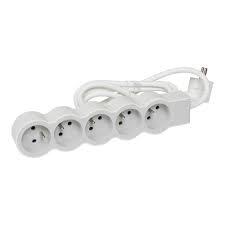 [LEG049480] Multiprise 5x2P+T standard, cordon 1,5 m, blanc/gris - Legrand