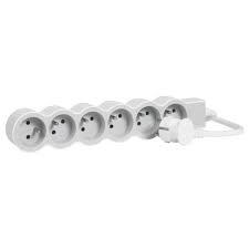 [LEG049484] Multiprise 6x2P+T standard, cordon 1,5 m, blanc/gris - Legrand