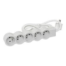 [LEG049492] Power strip 5x2P+E standard, 3 m cord, white/grey - Legrand