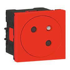 [LEG077118L] Prise 2P+T Link rouge, Mosaic - Legrand