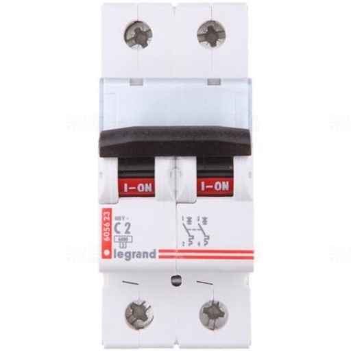 [LEG403524] Disjoncteur TX³ 2P 6A courbe C 6 kA - Legrand