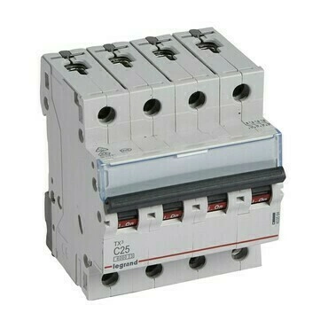 [LEG403564] Disjoncteur TX³ 4P 25A courbe C 6 kA - Legrand