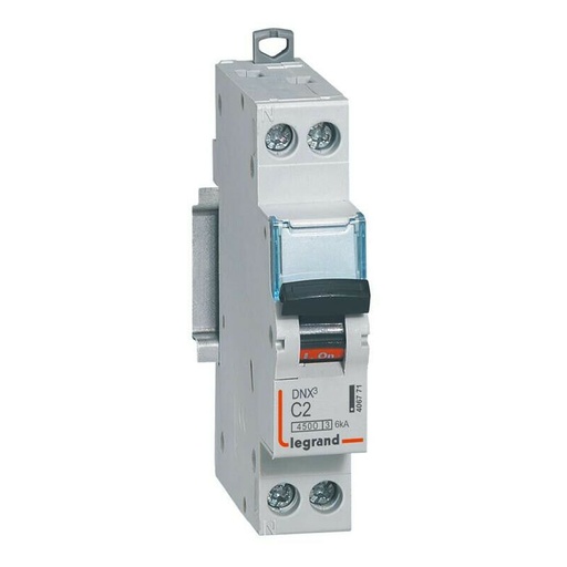 [LEG406771] Disjoncteur DNX³ 1P+N 2A courbe C 4,5/6 kA - Legrand