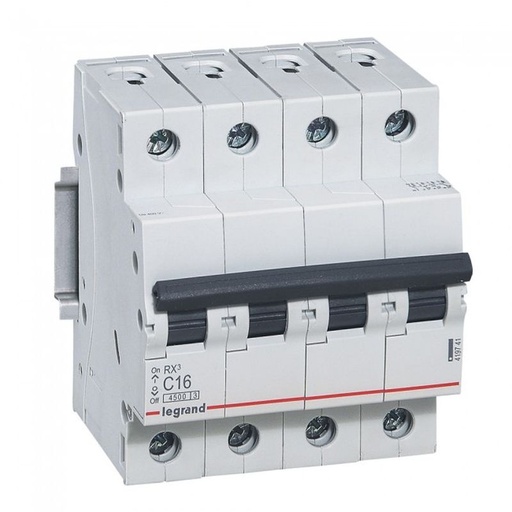 [LEG419741] Disjoncteur RX³ 4P 16A courbe C 4,5 kA - Legrand