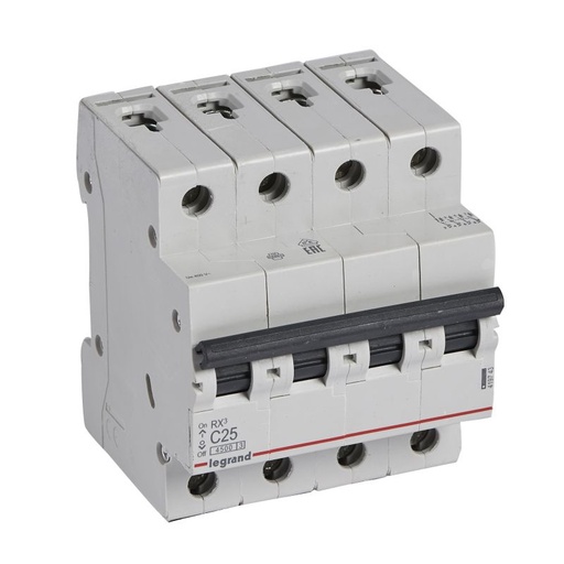 [LEG419743] Disjoncteur RX³ 4P 25A courbe C 4,5 kA - Legrand
