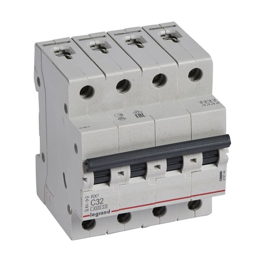 [LEG419744] Disjoncteur RX³ 4P 32A courbe C 4,5 kA - Legrand