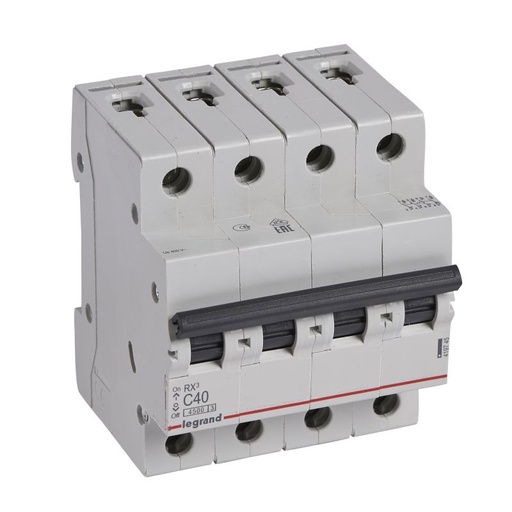 [LEG419745] Disjoncteur RX³ 4P 40A courbe C 4,5 kA - Legrand