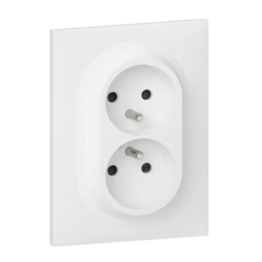 [LEG600321] Prise double 2x2P+T 1 poste, blanc - Legrand