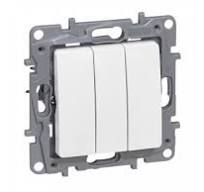 [LEG764503] Triple interrupteur 10A blanc, gamme Niloé - Legrand