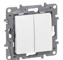 [LEG764506] Double interrupteur 10AX blanc, gamme Niloé - Legrand