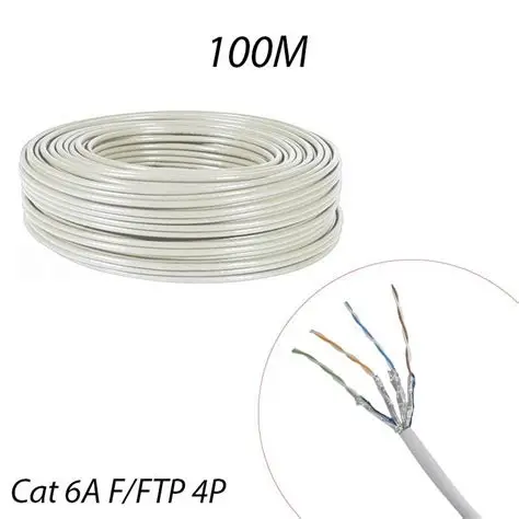 [OME_INF_CAT6A_FFTP] Câble informatique Cat6A F/FTP 4 paires, gris - Omerin
