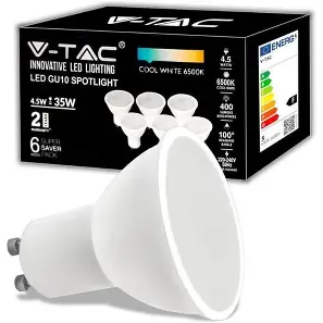 [VT21203] LED spotlight GU10 4.5W 6400K, Samsung chip - V-TAC