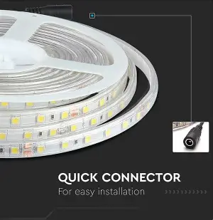 [VT212558] Kit ruban LED 7W SMD5050 RGB IP20, prise EU - V-TAC