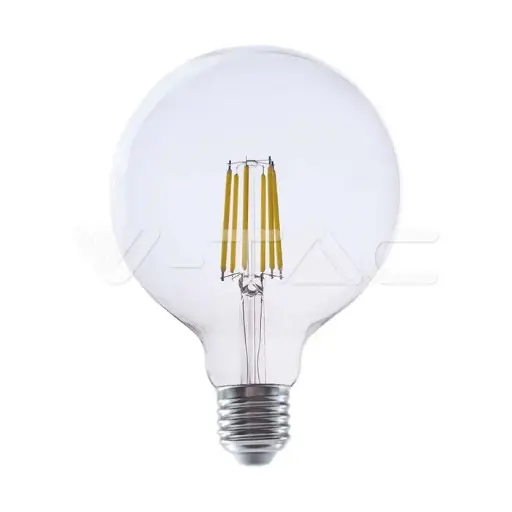 [VT2992] Ampoule LED filament 4W G125 E27 3000K, verre clair (210 lm/W) - V-TAC