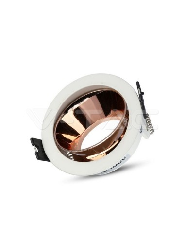 [VT3155] Support de spot GU10 rond, blanc/or rosé - V-TAC